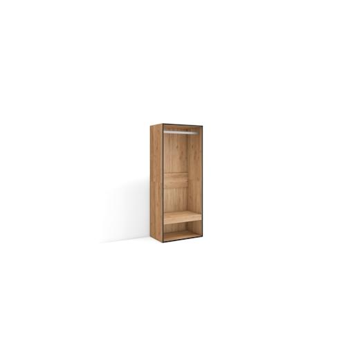 SKRAUT HOME Offener Kleiderschrank, Kleiderbügel mit Einlegeböden, 60x35x145 cm, Schlafzimmer, Kleidung, Schuhe, Moderner Stil, Eiche - 436_1