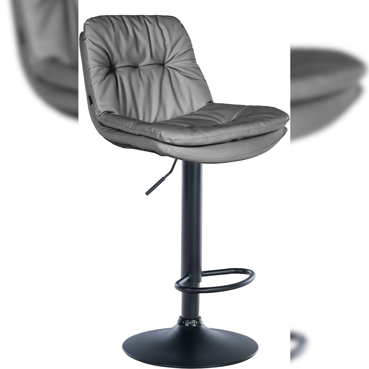 CLP Barhocker Laurel Kunstleder grau/Metall matt schwarz Image