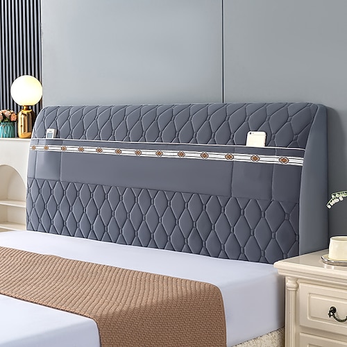 All-Inclusive Kopfteil Slipcover Elastische Bett Kopfteil Abdeckung Schutz Dehnbarer moderner Staubdichter Staubdichter Cover Atmungsaktive Bett Kopf Abdeckungen für Schlafzimmer Dekor Image
