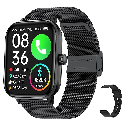 Cardica Smart Watch für Männer mit Blutzucker-Monitor Bluetooth-Anruf Herzfrequenz- Blutdrucküberwachung IP67 wasserdichter Fitness Tracker Image