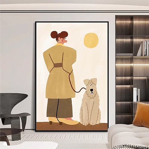 Mintura handgefertigte Ölgemälde mit Figur auf Leinwand, Wandkunst, Dekoration, modernes abstraktes Mädchenbild für die Inneneinrichtung, gerolltes, rahmenloses, ungedehntes Gemälde Image