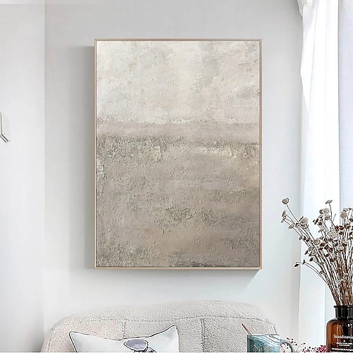 handgemachte weiße Kunst abstrakte Malerei Ölgemälde handgemalt weiße Wand Kunst braun 3D Textur Malerei handgemalt braun Strand Malerei Wand Kunst moderne Pastell Bild Zimmer Dekor Image