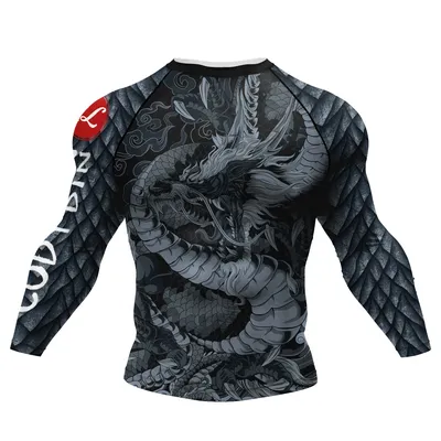 Cody Lundin Custom Chinese Style jiu jitsu Bjj Rashguard MMA Fightwear Sublimation Compression