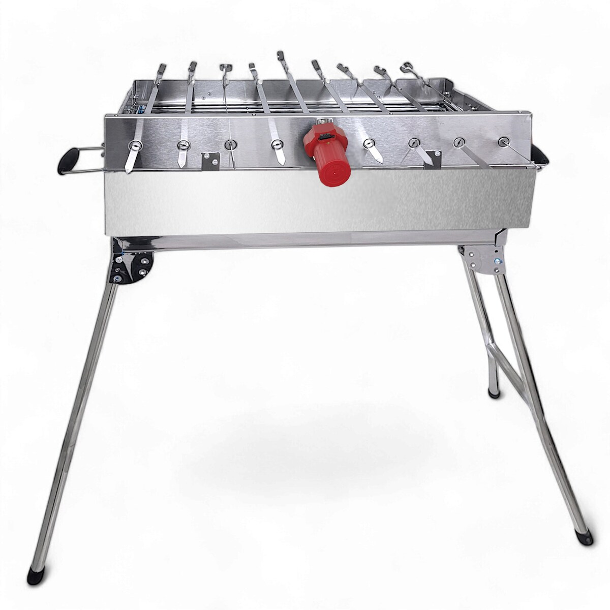Grillpeter Mangal Kairat Schaschlik Grill mit Drehspieß mit Powerbank 9 Spieße Image
