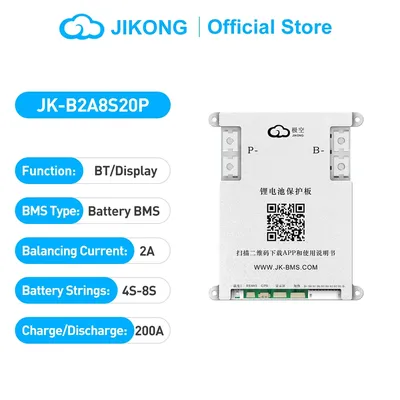 JIKONG BMS JK-B2A8S20P 4S 5S 6S 7S 8S 12V 24V 200A Active Smart Balance BMS Lifepo4 Li-Ion Lto