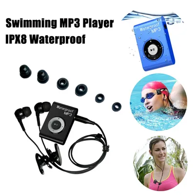 Mini Waterproof Swimming MP3 Player 4GB 8GB Sports Running Riding HiFi Stereo Music MP3 Player with