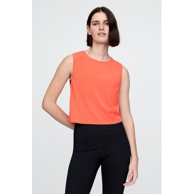 Gap Womens Orange Breathe Cropped Muscle Vest - Orange