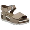Keilsandalette JOSEF SEIBEL "Quinn 16", Damen, Gr. 37, beige, Leder, modisch, Schuhe, Plateausandale, Keilsandale mit Klettverschluss