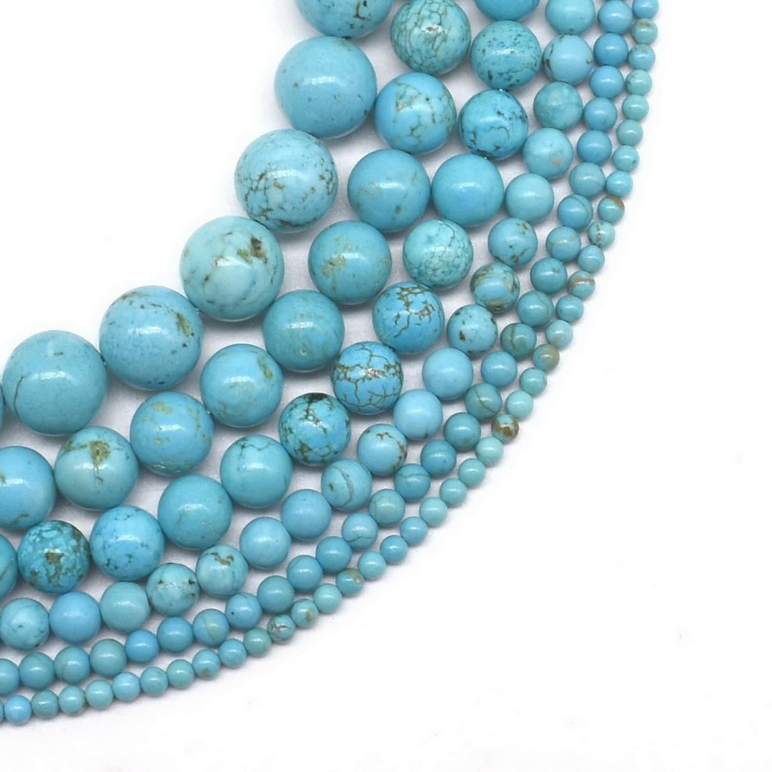 Perles turquoises, 2 mm 2,5 mm 3 mm 4 mm 6 mm 8 mm 10 mm 12 mm Perles rondes en pierre naturelle, Perles de pierres précieuses, Perles de pierres préc
