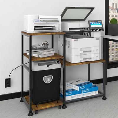 Printer and Shredder Stand with Power Outlet - 32.16 x 17.2 x 35.43 inche