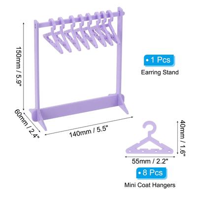 1 Set Earring Holder 8 Coat Hanger, Acrylic Earring Organizer Stands