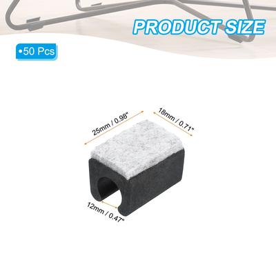 Rectangle U Shaped Chair Leg Tip Cap with Felt Pad