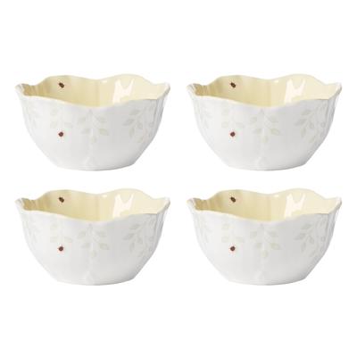 Lenox Butterfly Meadow Floral Set of 4 Dessert Bowls - 4.5" Round