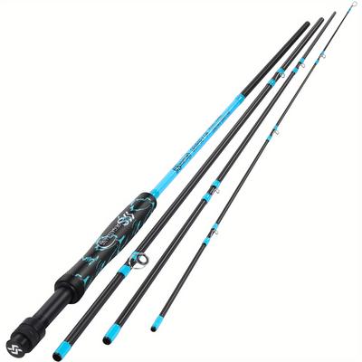 TEMU Sougayilang 9ft Fly Fishing Rod, 5/6wt - Medium-, 4-section Carbon Fiber With Handle For Trout & Bass