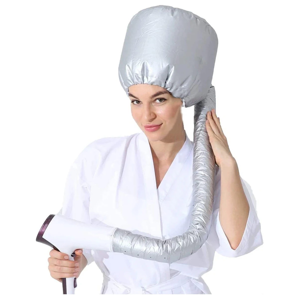 1 Stück tragbarer, verstellbarer Haartrockner, weiche Haartrocknungskappe, schnell trocknende Kappe, Salon-Styling-Zubehör, speziell für Echthaarperücken Image