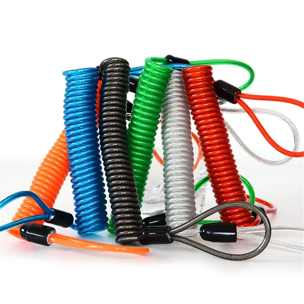 Anti-diebstahl Sicherheit Lock Seil Sicherheit Disc Bremse Erinnerung Motorrad Alarm Bold Frühling Kabel Helm Draht Fahrrad Lock Seil Image