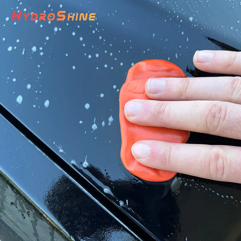 100g Ton Bar Hydroshine Orange Ton Bar Für Auto Detaillierung Auto Tiefen Reinigung Waschen Heavy Duty Remover Reiniger Schlamm schlamm Image