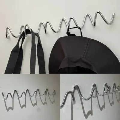 Minimalist Hooks Coat Rack Wall Hanging Behind Door Entryway Clothes Hat Hooks Electroplated Metal Ins Nordic Wave Design Hook