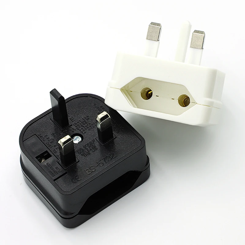UK-Steckeradapter, europäischer Euro-zu-britischer Netzteil, Typ G-Stecker mit Sicherung, EU-zu-UK-Reiseadapter, Netzkabel, Steckdose Image