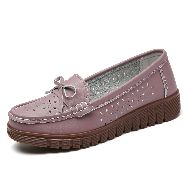 Neue modische Freizeit-Loafer aus 100 % echtem Leder und leichte Sportschuhe für Damen