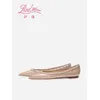 Flats Schuhe Frauen 2024 Damen flache Schuhe Komfort rutsch feste Leder elegante Boots schuhe klassische Nieten spitzen Zehen Damenschuhe