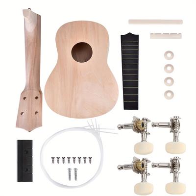 TEMU 21inch Basswood 4 String Ukelele Diy Kit Instrument Accessory