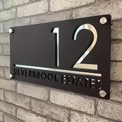 TEMU Acrylic Material House Number Plate Business Home Style Suitable For And Colors Gift To Relatives Wall Hanging With Nails Image