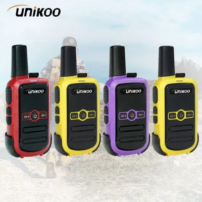 4 pcs UNIKOO Walkie Talkie UK224C PMR446 FRS Two Way Radio Mini Portable Communication Equipment PTT Radio for Camping Hunting