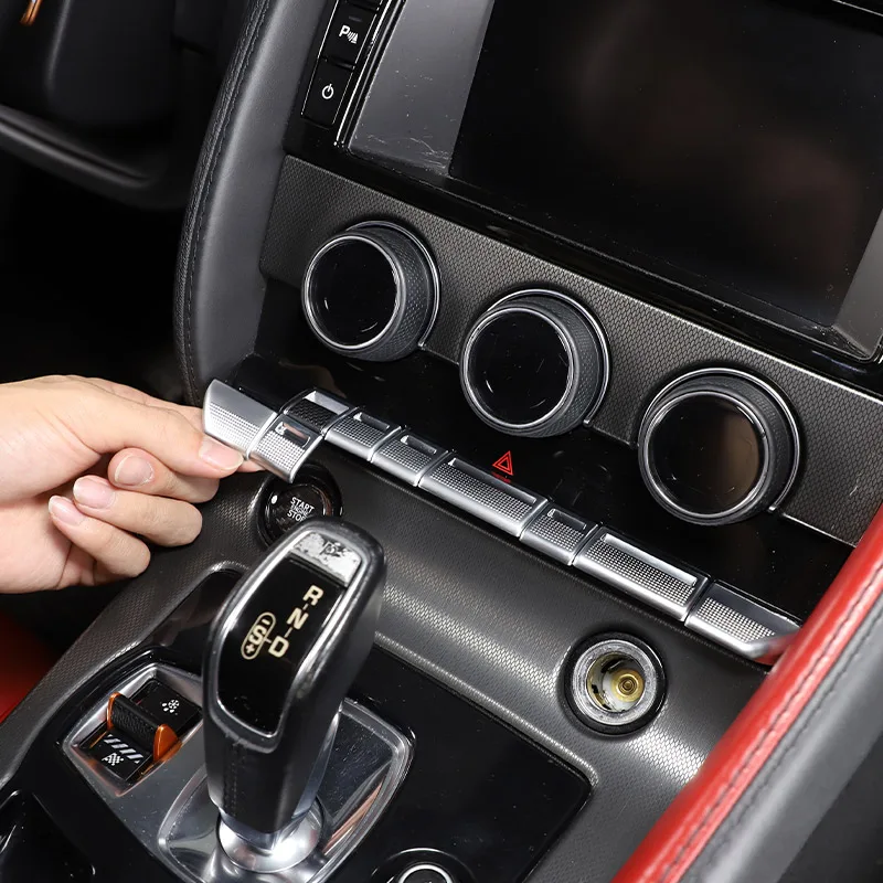 ABS argento per Jaguar F-TYPE 2013-2024 controllo centrale pulsante aria condizionata copertura interruttore adesivo decorativo accessori auto