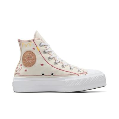 Chuck Taylor All Star Lift Platform Western Stitch Canvas For - White - Converse Sneakers