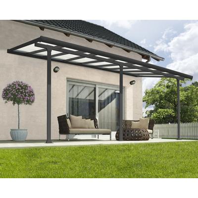 Terrassendach PALRAM - CANOPIA "Feria Alu Terrassenüberdachung", grau, B:546cm T:294cm, Aluminium, Polycarbonat (PC), Terrassenüberdachungen, einfache DIY Montage