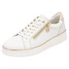 Plateausneaker REMONTE, Damen, Gr. 42, weiß (sanftes weiß, goldfarben), Leder, Lederimitat, sportlich, Schuhe, Freizeitschuh, Halbschuh, Schnürerschuh, seitlicher Reißverschluss