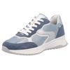 Keilsneaker RIEKER SPORT, Damen, Gr. 37, jeansblau, weiß, silberfarben, Veloursleder, Textil, Lederimitat, kontrastfarbene Details, casual, Schuhe, Schnürschuh, Halbschuh, Freizeitschuh im Streetwear-Style