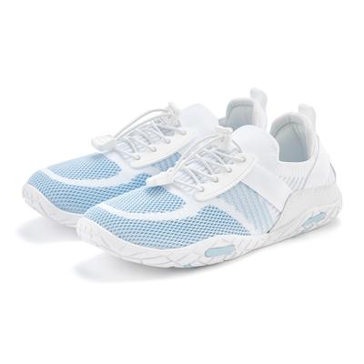 Sneaker LASCANA, Damen, Gr. 39, blau (weiß, hellblau), Obermaterial: 50% Lederimitat, 50% Textilmaterial. Futter: 100% T