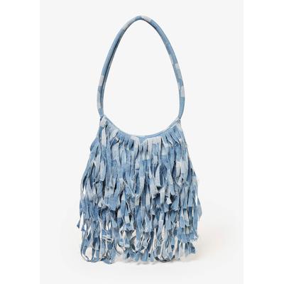 Fringed Patchwork Denim Bag