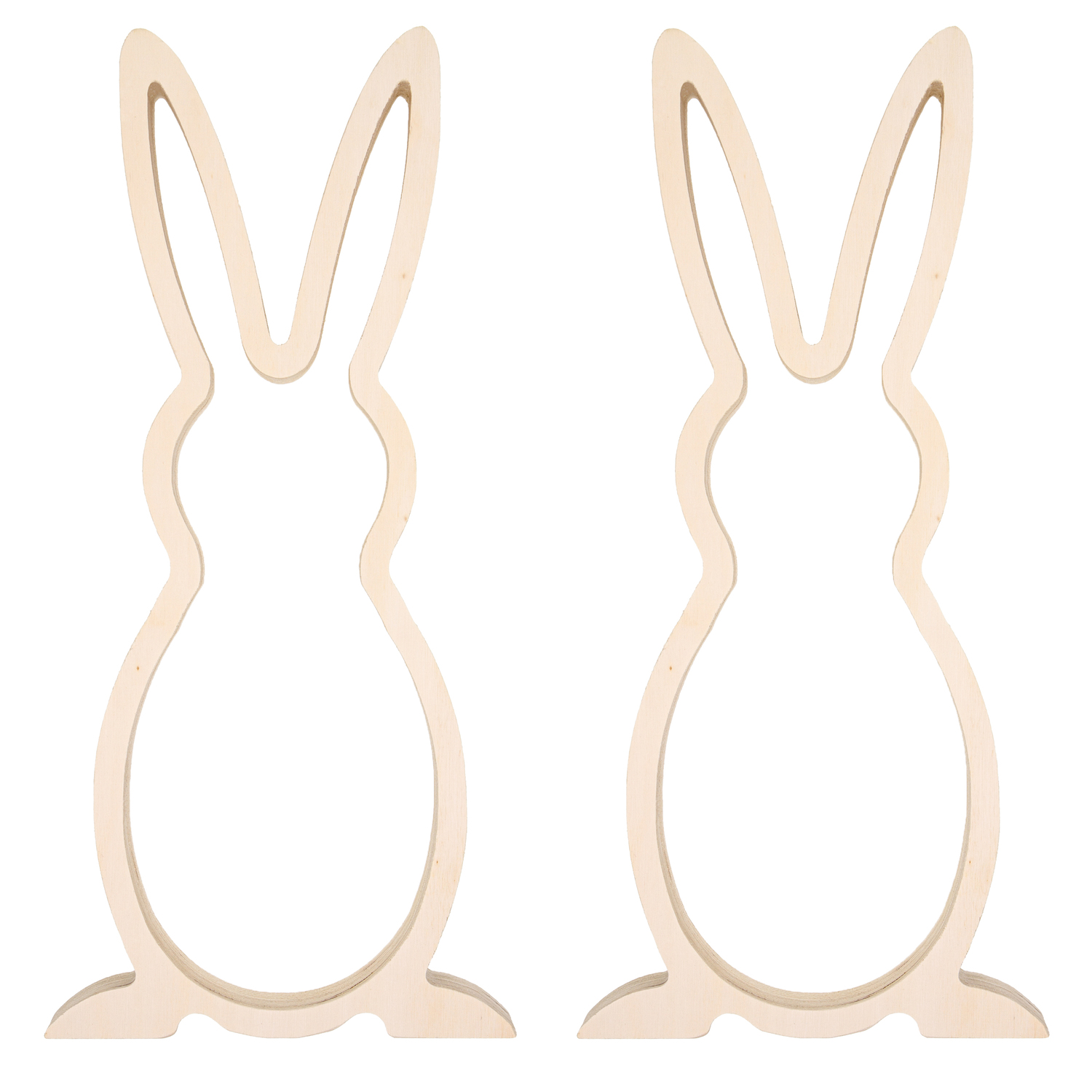Lapins en bois, 16,5 x 35 cm, 2 pièces