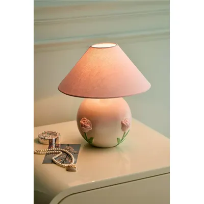 Rose Table Lamp - White 26cm x 17.5cm at Urban Outfitters