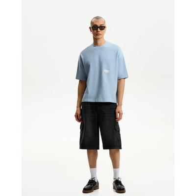 Bershka Baggy Cargo Bermuda Shorts Men 29 Black