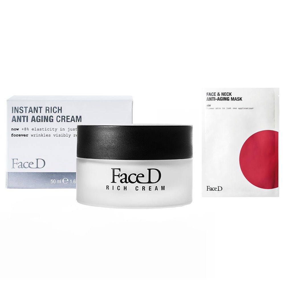 FaceD Instant Rich Crema Antietà + Maschera Viso & Collo 1 pz Set