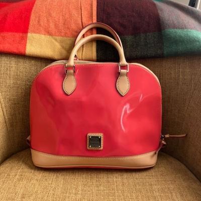 Dooney & Bourke Bags | Hot Pink Dooney & Bourke Clutch Patent Leather Handbag | Color: Pink/Tan | Size: Os