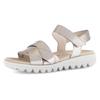 Riemchensandale GABOR, Damen, Gr. 41, gold (goldfarben), Glattleder, metallic, casual, Schuhe, Sommerschuh, Keilsandalette, Bequemschuh mit Klettverschluss