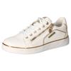 Sneaker MUSTANG SHOES, Damen, Gr. 39, gold (creme, goldfarben), Lederimitat, glänzend, modisch, Schuhe, Plateausneaker, Schnürschuh mit Metallic Details