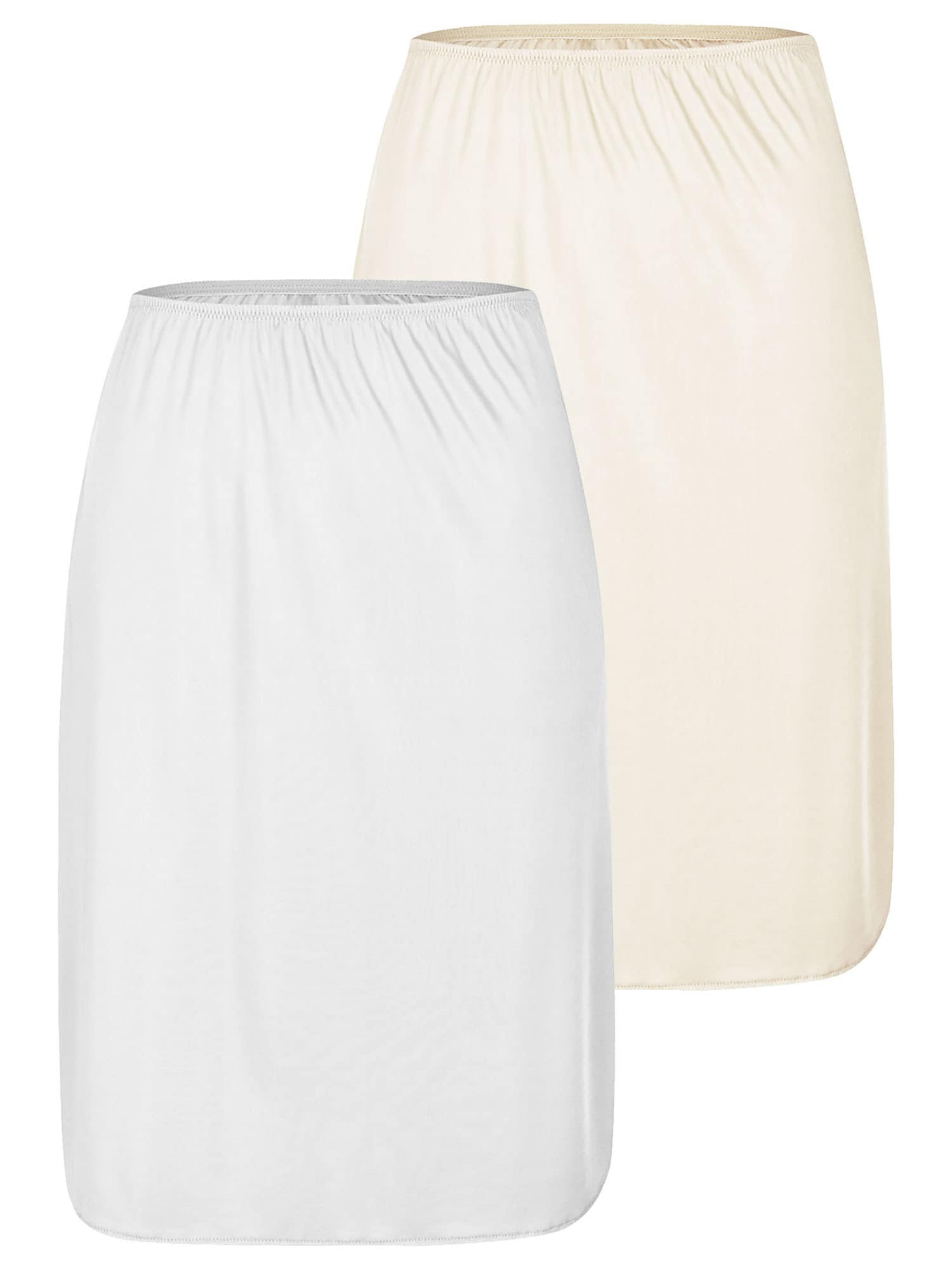 Unterrock NINA VON C. "2er Pack Halbrock Länge 60 cm Elegance", Damen, Gr. 44, bunt (weiß champagner), Obermaterial: 81% Viskose CV. 19% Polyester PES., Röcke Unterrock Image