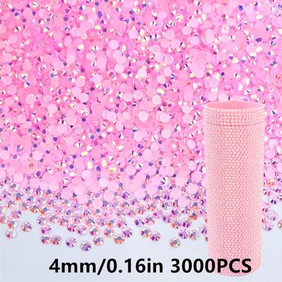 TEMU 700-5000pcs Flatback Resin Rhinestones, Non-hotfix Jelly Ab Craft Gems, Assorted Pink Shades For And Art Projects