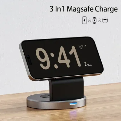 3 In 1 Magnetic Wireless Charger Stand For iPhone 13 14 15 16 Pro Max iWatch AirPods Station Dock MagSafe Fast Charging Station