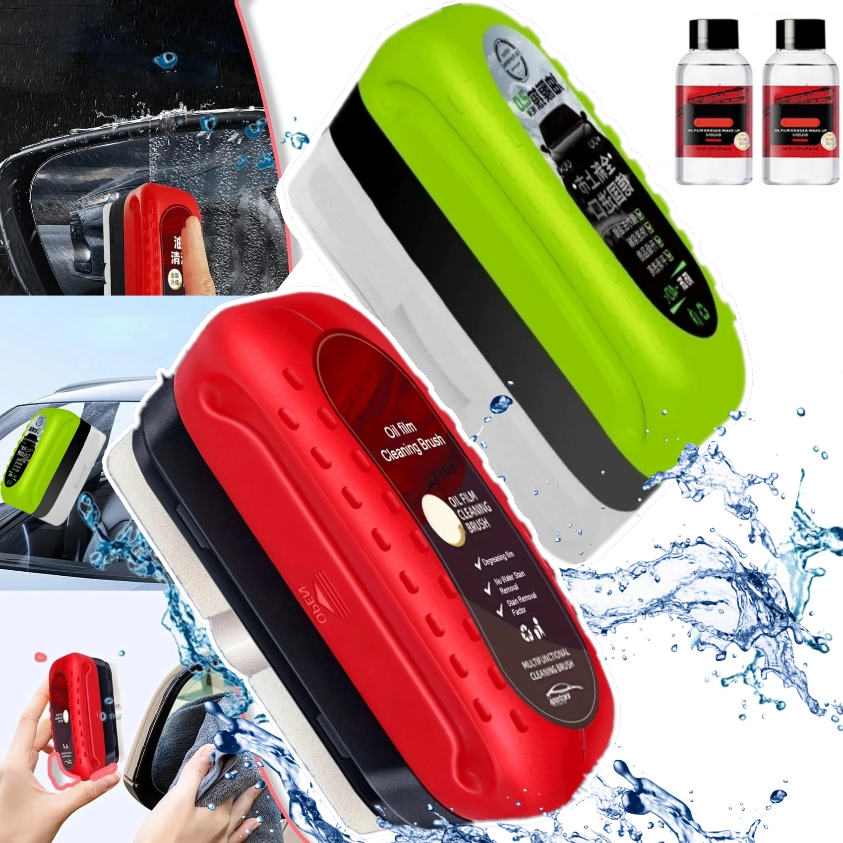 Auto Glas Reiniger Reinigungsmittel Leistungsstarke Windschutzscheibe Reiniger Auto Glas Schwamm Reinigung Pinsel Wasser Flecken Fleck Auto Entfernung Öl Image