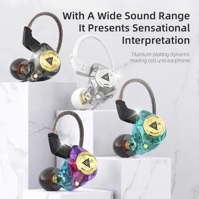 Qkz kabel gebundener Kopfhörer mit Mikrofon Hifi Musik monitor Bass Kopfhörer Noise Cancel ling Image