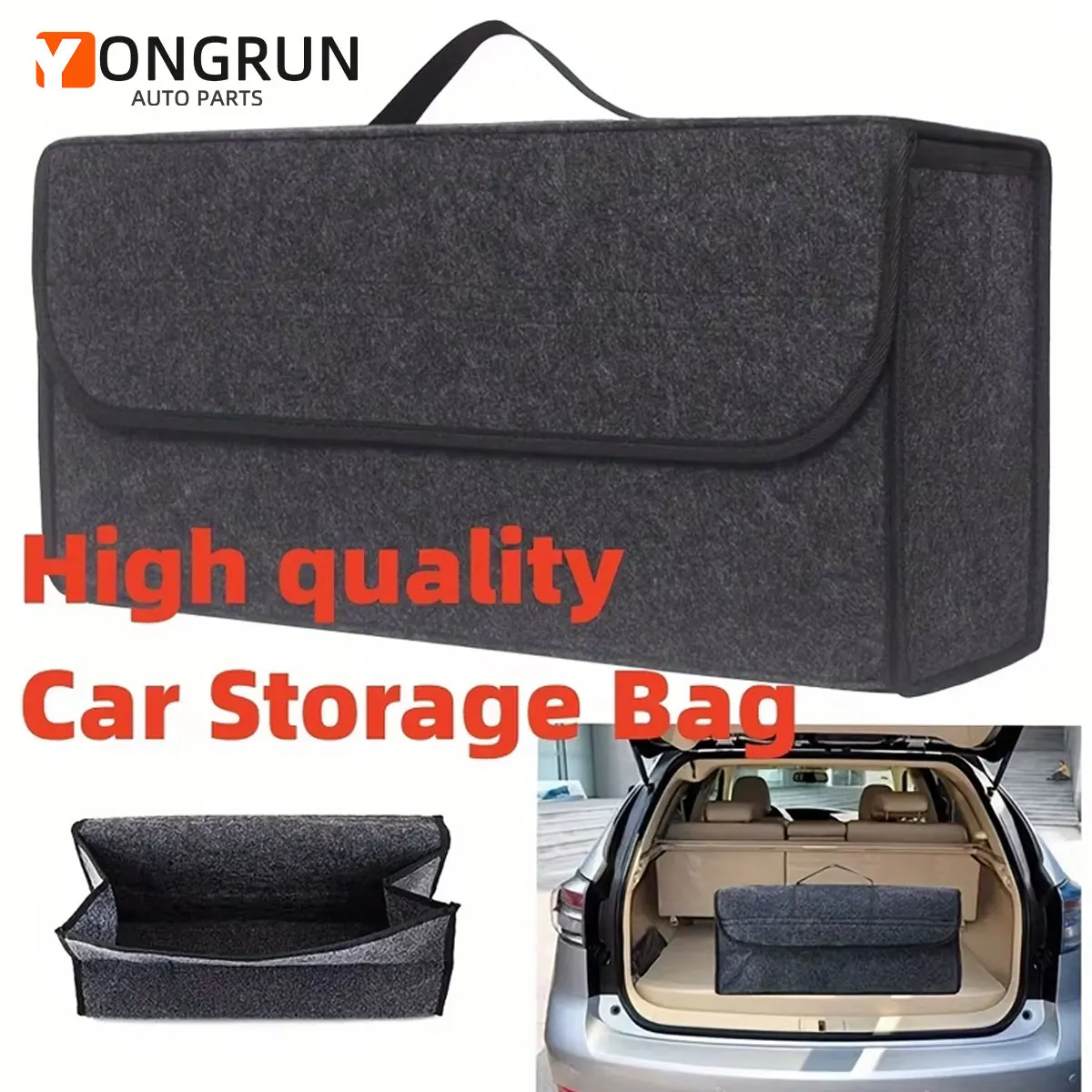 1pc Auto Lagerung Box Auto Filz Gepäck Fach Lagerung Werkzeug Tragbare Lagerung Nur 3mm Dicke Filz Box mit Anti Slip Streifen