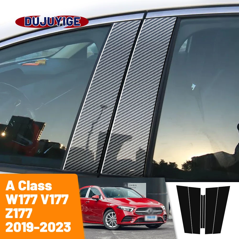 Für mercedes benz a klasse w177 v177 z177 2019-2023 kohle faser fenster tür säule deal b c säulen pfosten abdeckung verkleidung aufkleber Image