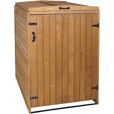 HHG - neuwertig] xl 1er-/2er-Mülltonnenverkleidung 981, Mülltonnenbox, erweiterbar 126x80x98cm Holz Image